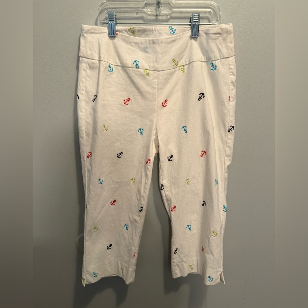 Lulu-B Embroidered Colorful Anchor Nautical Summer Vacation Pants Size 6